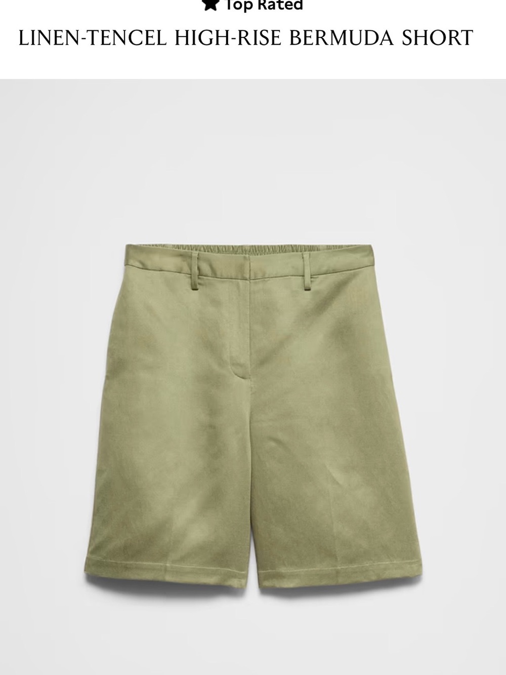 Banana Republic Olive Green High-Rise Bermuda Shorts
